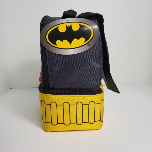 Thermos DC Comics Batman Kids Dual Compartment Lunch Box Bag With Cape PVC Free - Picture 6 of 16